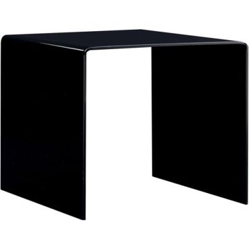 vidaXL Salontafel 50x50x45 cm gehard glas zwart