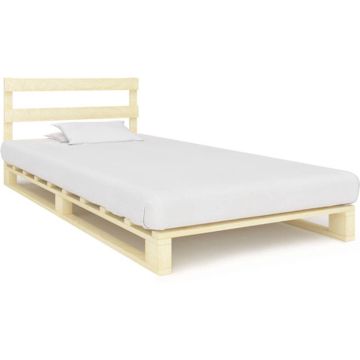 vidaXL Bedframe pallet massief grenenhout 100x200 cm