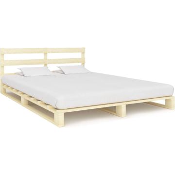 vidaXL Bedframe pallet massief grenenhout 140x200 cm