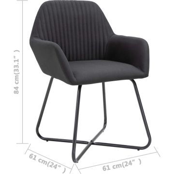 vidaXL Eetkamerstoelen 6 st stof zwart