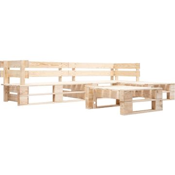 vidaXL 4-delige Loungeset pallet hout naturel