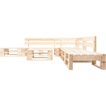 vidaXL 6-delige Loungeset pallet hout naturel