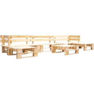 vidaXL 6-delige Loungeset pallet hout naturel