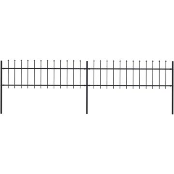 vidaXL Tuinhek met speren bovenkant 3,4x0,6 m staal zwart