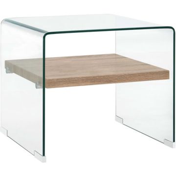 vidaXL Salontafel 50x50x45 cm gehard glas transparant