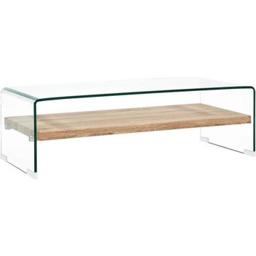 vidaXL Salontafel 98x45x31 cm gehard glas transparant