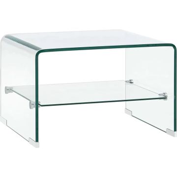 vidaXL Salontafel 50x45x33 cm gehard glas transparant