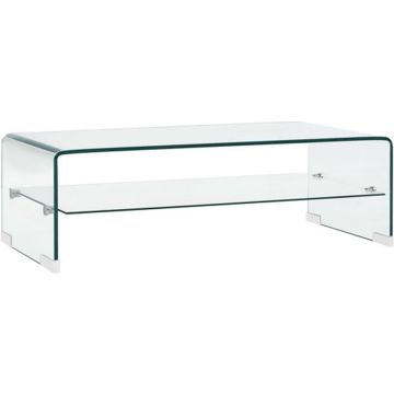 vidaXL Salontafel 98x45x31 cm gehard glas transparant