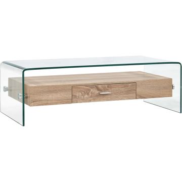 vidaXL Salontafel 98x45x31 cm gehard glas transparant