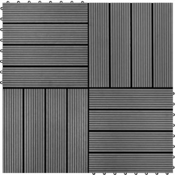 vidaXL 22 st Terrastegels 30x30 cm 2 m² HKC grijs