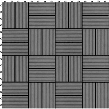 vidaXL 22 st Terrastegels 30x30 cm 2 m² HKC grijs