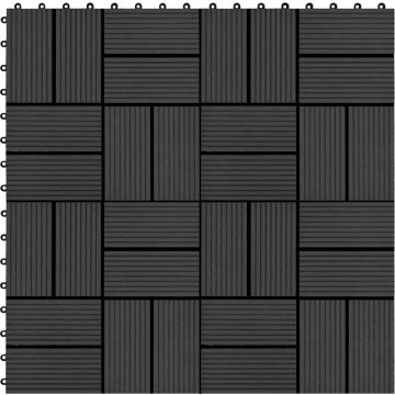 vidaXL 22 st Terrastegels 30x30 cm 2 m² HKC zwart