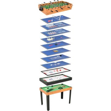 vidaXL Multispeeltafel 15-in-1 121x61x82 cm esdoornkleurig