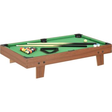 vidaXL Minipooltafel 3 Feet 92x52x19 cm bruin en groen