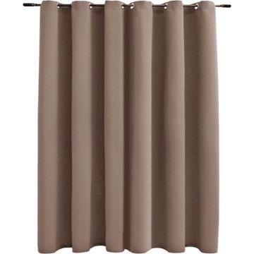 vidaXL Gordijn verduisterend met metalen ringen 290x245 cm taupe