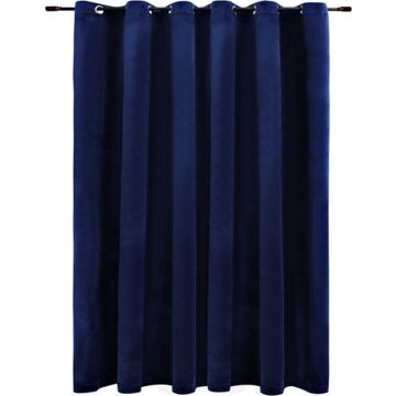 vidaXL Gordijn verduisterend met ringen 290x245 cm fluweel blauw