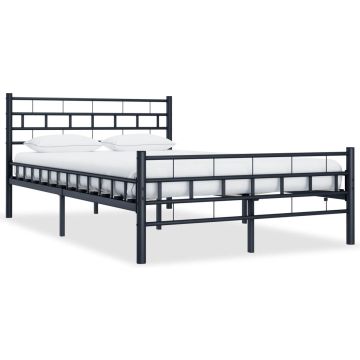 vidaXL Bedframe staal zwart 120x200 cm