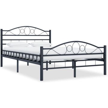 vidaXL Bedframe staal zwart 120x200 cm