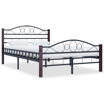 vidaXL Bedframe metaal zwart 120x200 cm