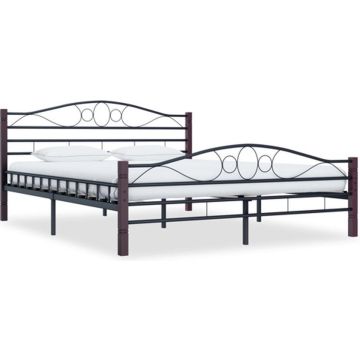 vidaXL Bedframe metaal zwart 140x200 cm