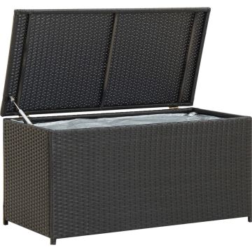 vidaXL Tuinbox 100x50x50 cm poly rattan zwart