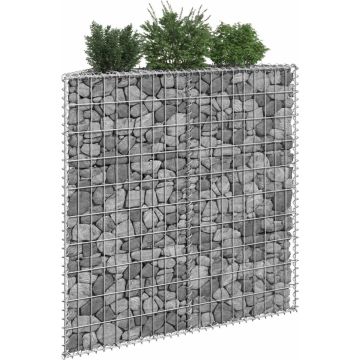 vidaXL Gabion plantenbak trapezium 100x20x100 cm gegalvaniseerd staal