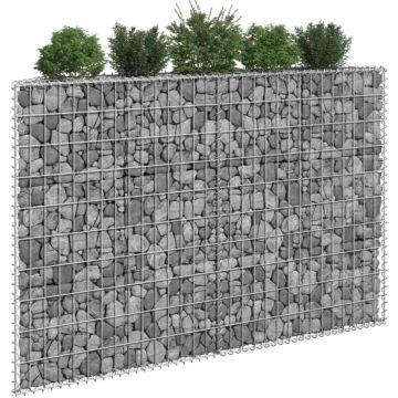 vidaXL Gabion plantenbak trapezium 150x20x100 cm gegalvaniseerd staal