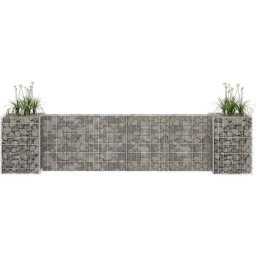 vidaXL Gabion plantenbak H-vormig 260x40x60 cm staaldraad