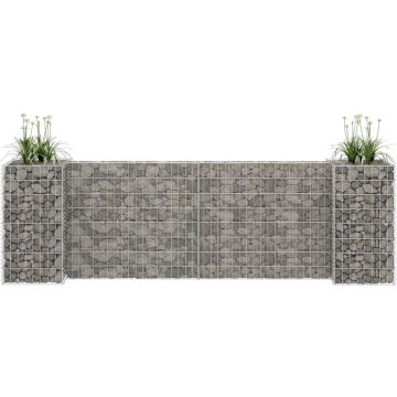 vidaXL Gabion plantenbak H-vormig 260x40x80 cm staaldraad