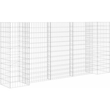 vidaXL Gabion plantenbak H-vormig 260x40x120 cm staaldraad