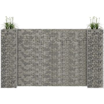 vidaXL Gabion plantenbak H-vormig 260x40x150 cm staaldraad