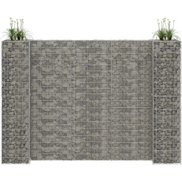 vidaXL Gabion plantenbak H-vormig 260x40x180 cm staaldraad