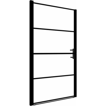 vidaXL Douchedeur 81x195 cm gehard glas zwart