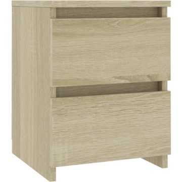 vidaXL Nachtkastje 30x30x40 cm bewerkt hout sonoma eikenkleurig