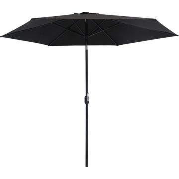 vidaXL Parasol met metalen paal 300 cm zwart