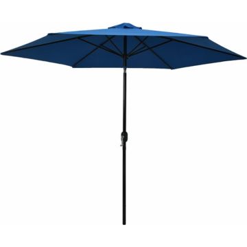 vidaXL Parasol met metalen paal 300 cm blauw