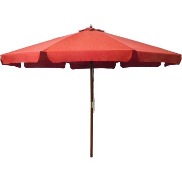 vidaXL Parasol met houten paal 330 cm terracottakleurig