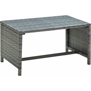 vidaXL Salontafel 70x40x38 cm poly rattan antraciet