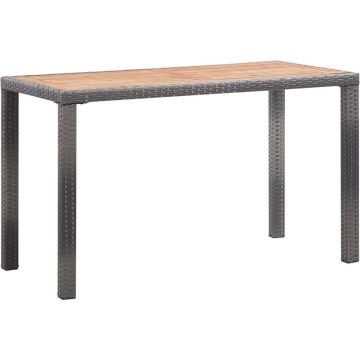 vidaXL Tuintafel 123x60x74 cm massief acaciahout antraciet en bruin