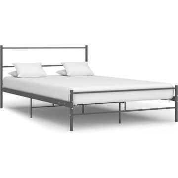 vidaXL Bedframe metaal grijs 120x200 cm