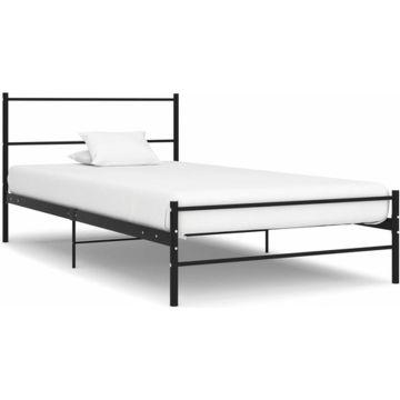 vidaXL Bedframe metaal zwart 90x200 cm