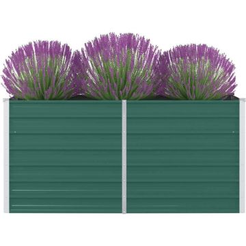 vidaXL Plantenbak verhoogd 160x80x77 cm gegalvaniseerd staal groen