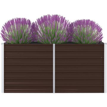 vidaXL Plantenbak verhoogd 160x80x45 cm gegalvaniseerd staal bruin