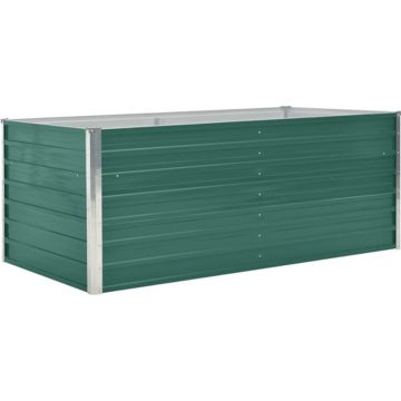 vidaXL Plantenbak verhoogd 160x80x45 cm gegalvaniseerd staal groen