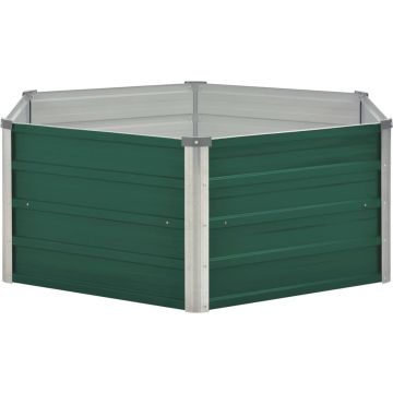 vidaXL Plantenbak verhoogd 129x129x46 cm gegalvaniseerd staal groen