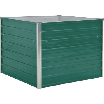 vidaXL Plantenbak verhoogd 100x100x77 cm gegalvaniseerd staal groen