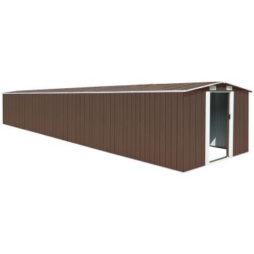 vidaXL Tuinschuur 257x779x181 cm gegalvaniseerd staal bruin