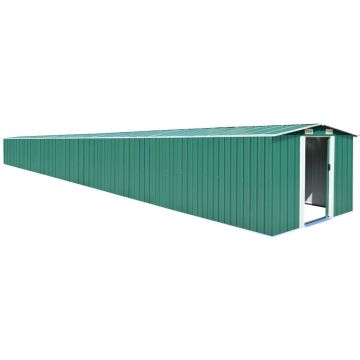 vidaXL Tuinschuur 257x990x181 cm gegalvaniseerd staal groen