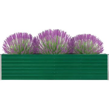 vidaXL Plantenbak verhoogd 320x40x77 cm gegalvaniseerd staal groen