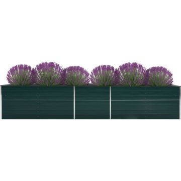 vidaXL Plantenbak verhoogd 400x80x45 cm gegalvaniseerd staal groen